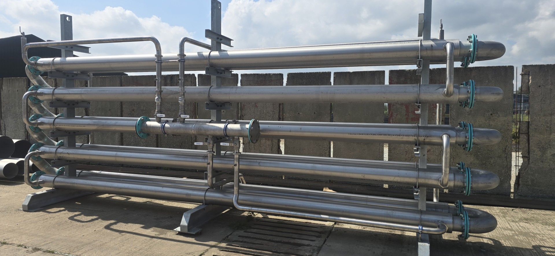 10 Pass Heat Exchanger - 500kW - DN150 sludge connections - Brand New - Image 2