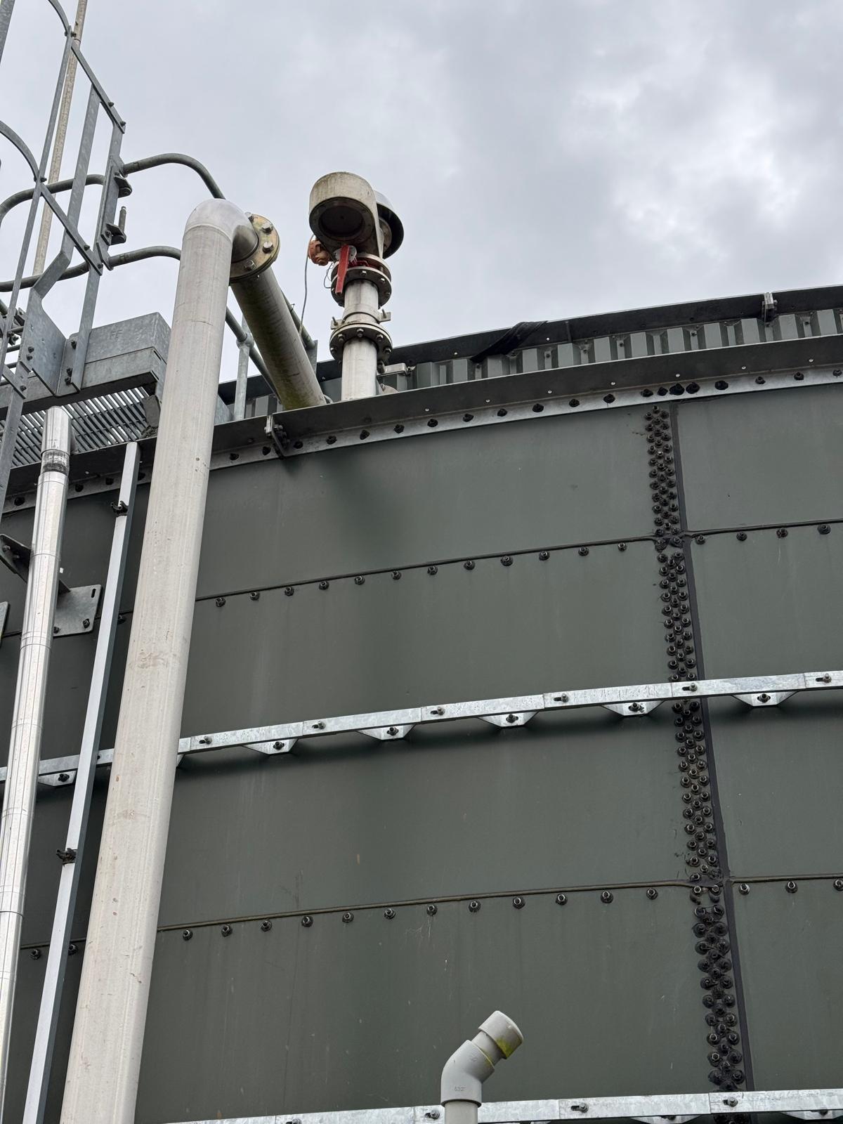 Biogas pipework with condensate trap and Whessoe relief valve - Image 3