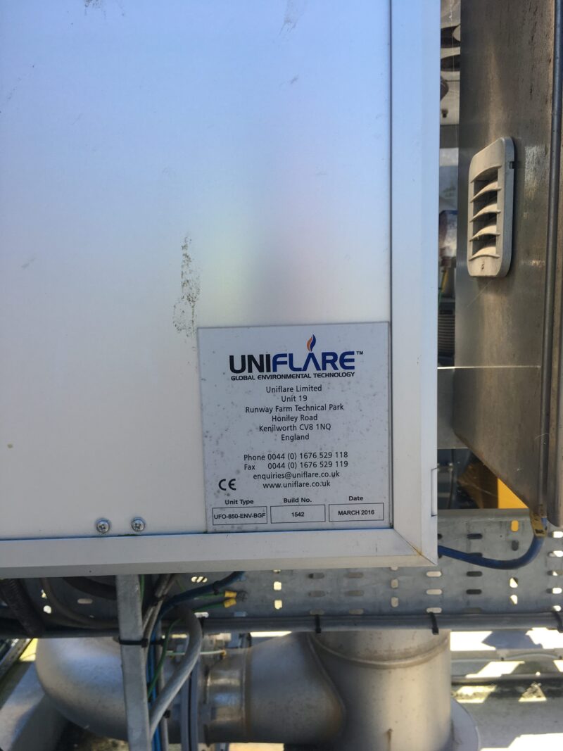 Uniflare UFO 850 Biogas Flare Package - 850m3/hr, excellent condition - Image 4