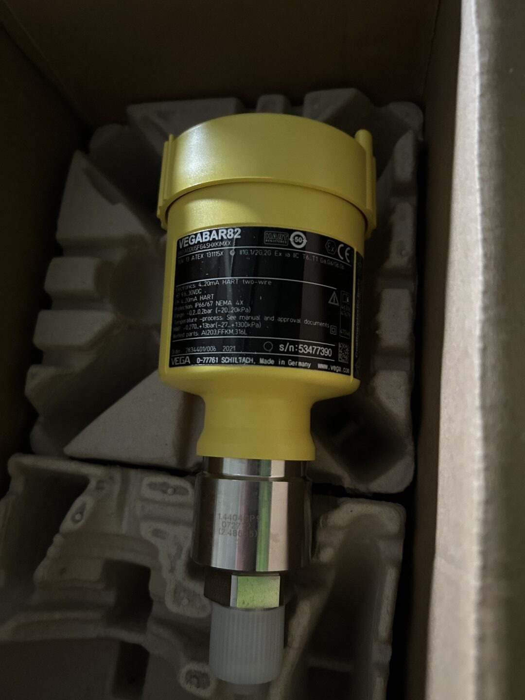 Vegabar 82PP pressure sensor - Brand New