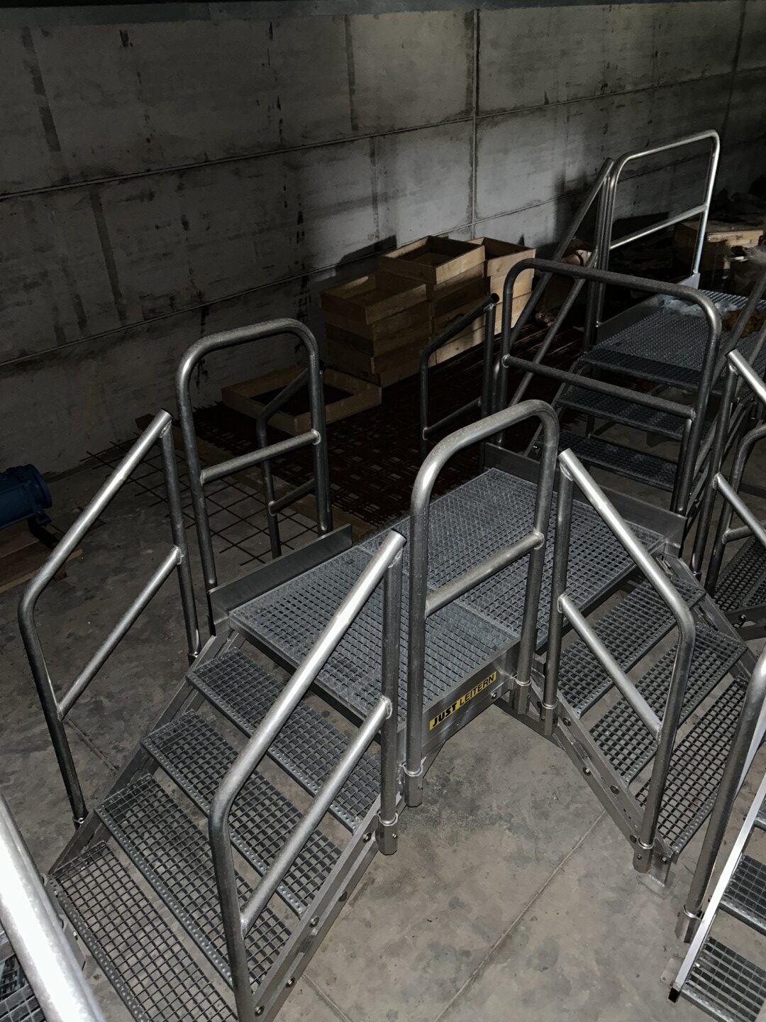 Various Aluminium step overs and walkways with handrails