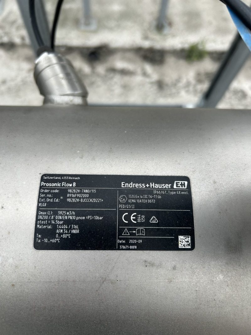 E&H Prosonic Flow B Gas flow meter DN200 - 2 Available - Image 3