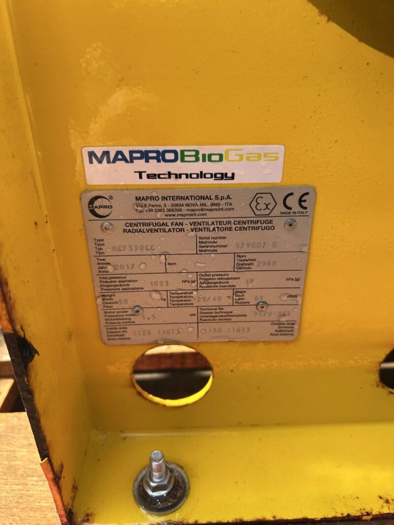 Mapro MCF390CC Biogas Blower 500m3/hr, 18mbar lift 1.5kW - Unused - 2 Available - Image 3