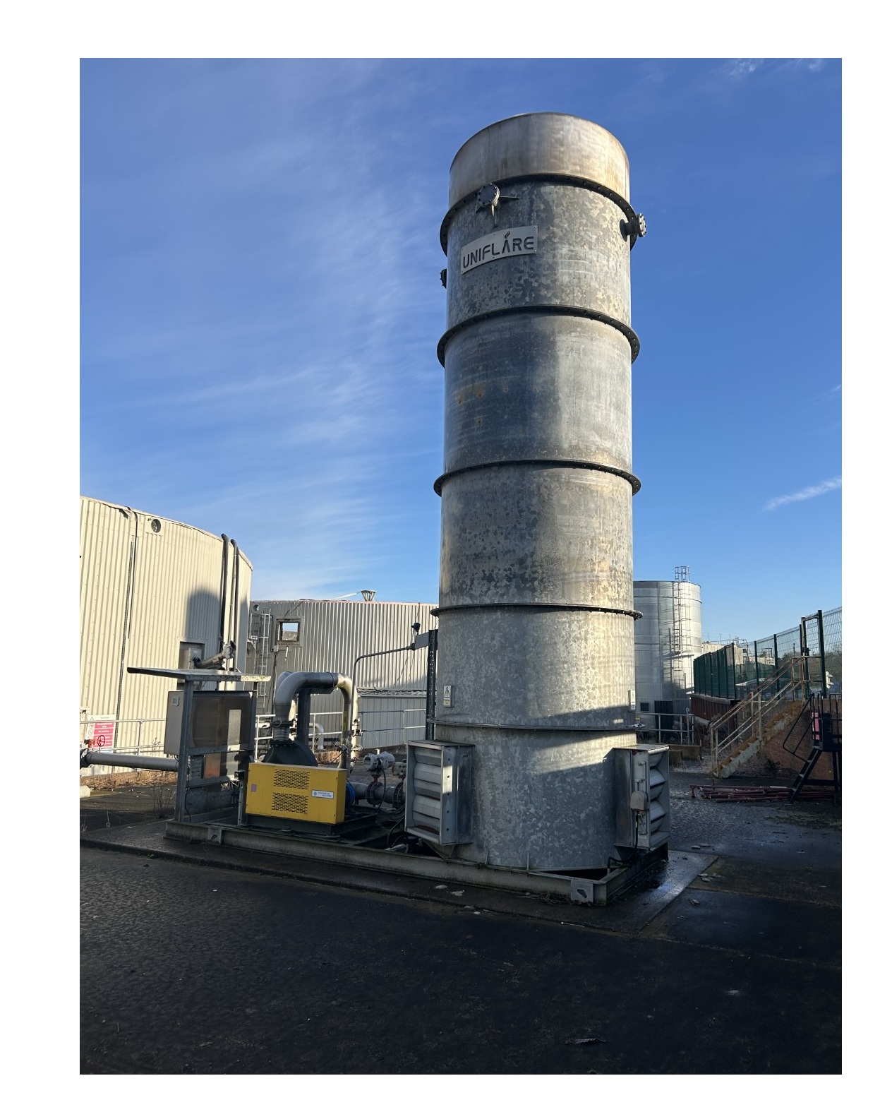 Uniflare UF10-1500 Biogas Flare with control panel and booster - 1500m3/hr