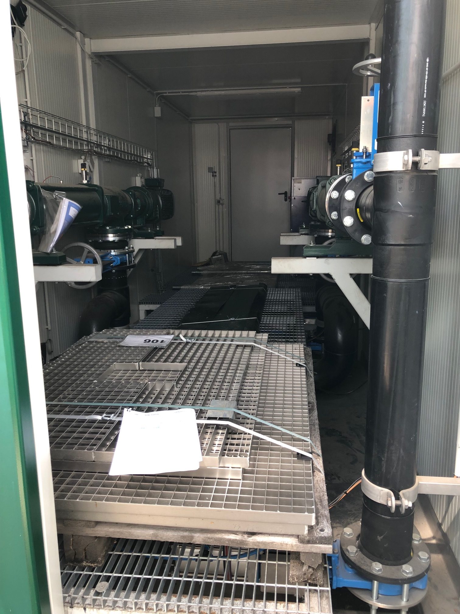 Containerised Pump Room - 2 x Wangen KL65S 11kW 40m3/hr pumps and valves - Never used