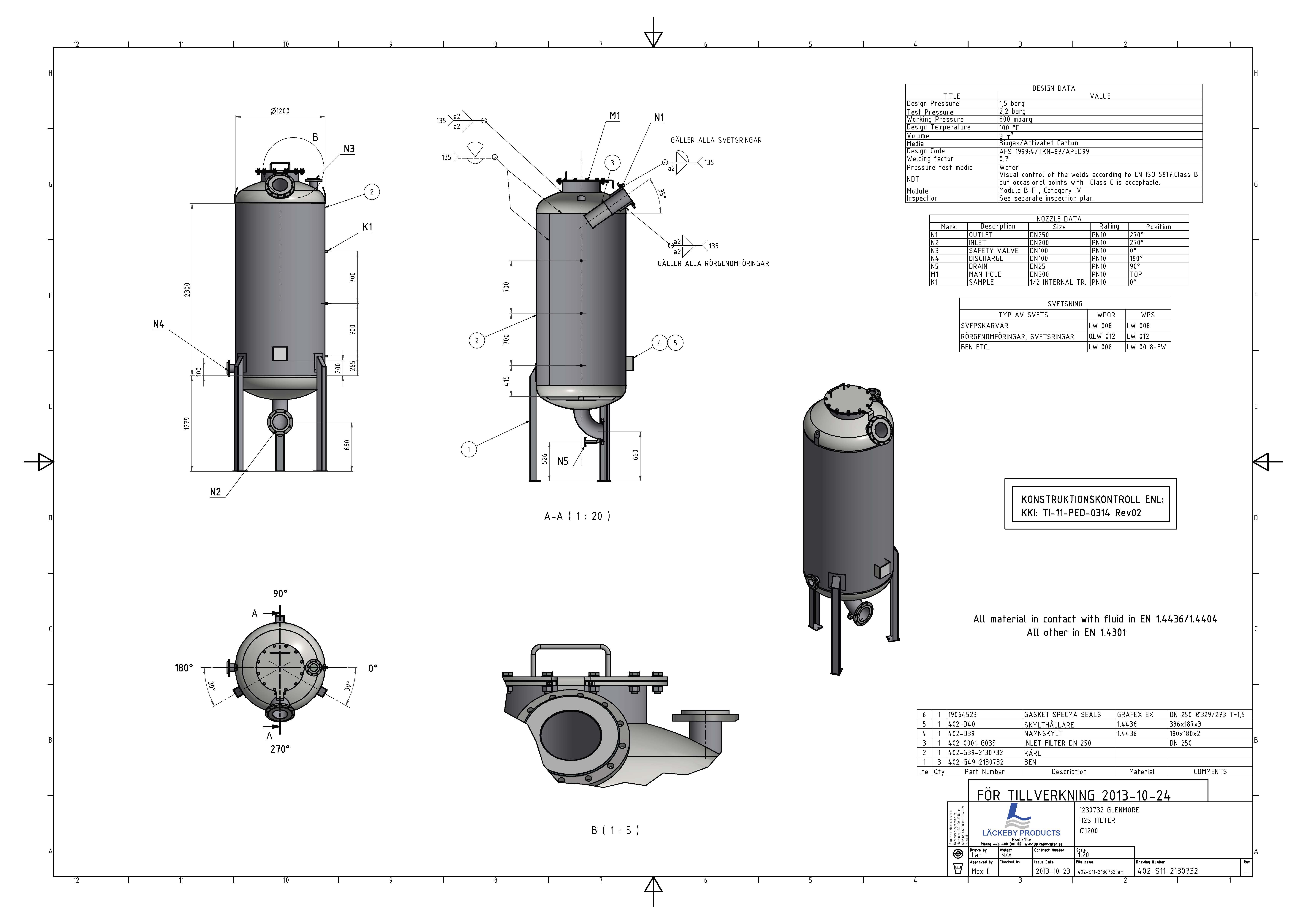 Stainless Steel Carbon Filter - 3m3 capacity - Excellent Condition - Image 3