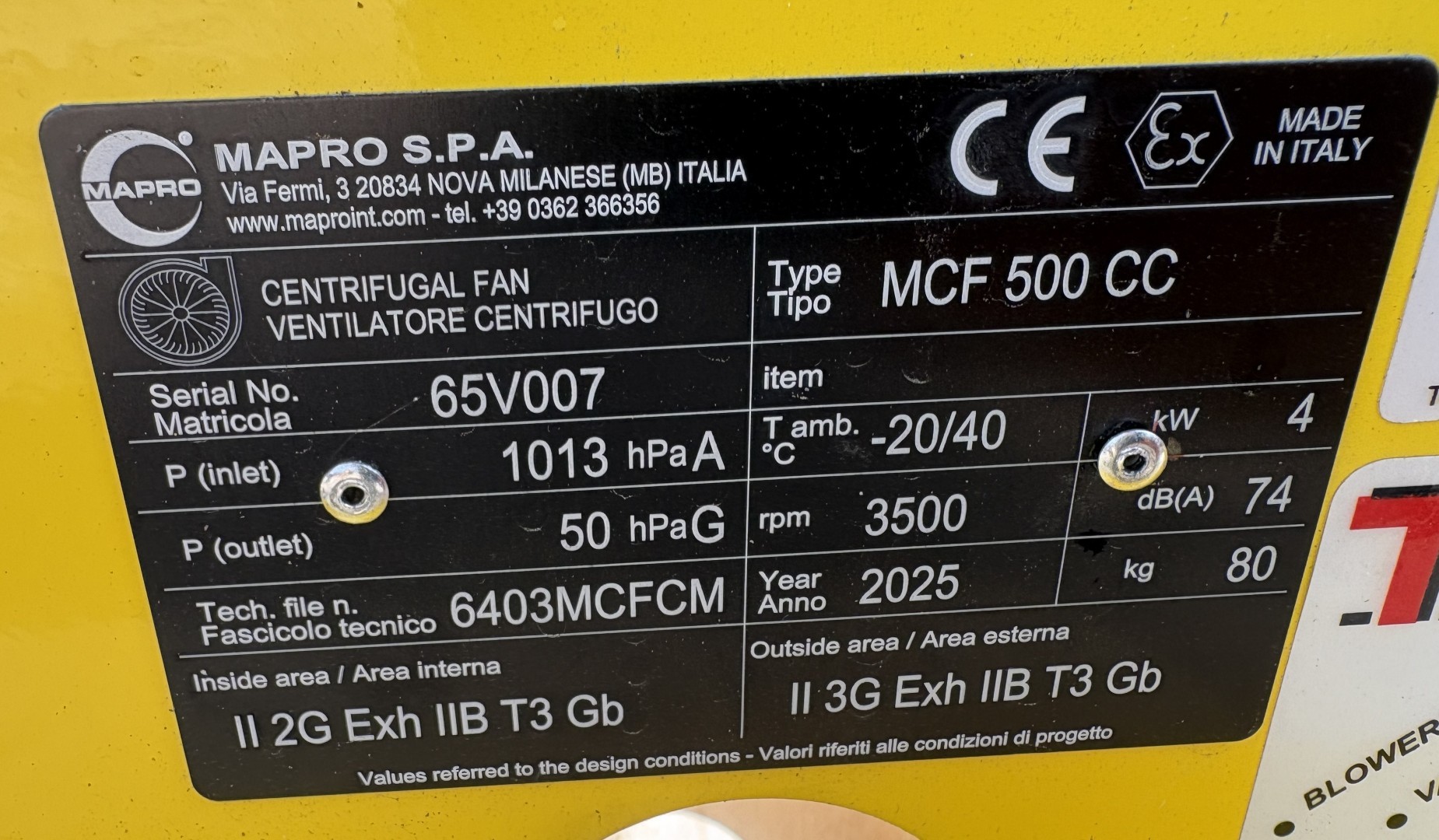 Mapro MCF 500 CC Biogas Booster 900m3/hr @ 50mbar lift ***BRAND NEW*** - Image 8