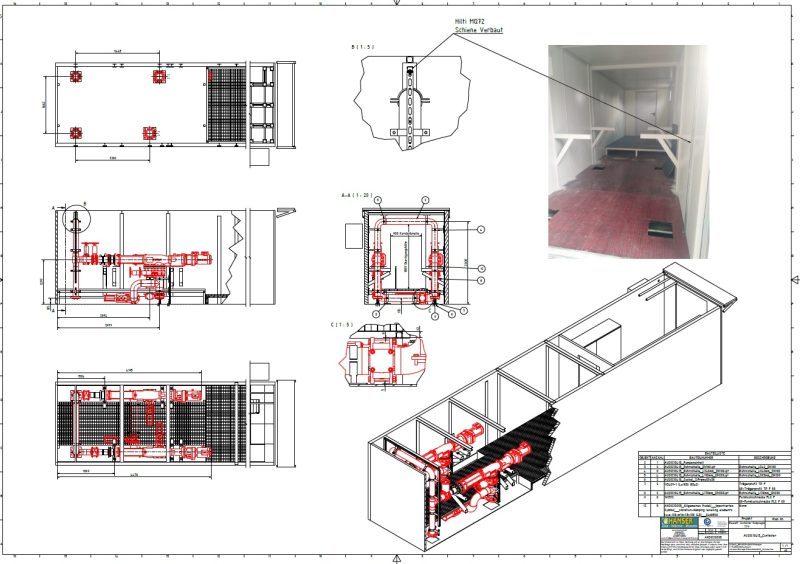 Containerised Pump Room - 2 x Wangen KL65S 11kW 40m3/hr pumps and valves - Never used - Image 10