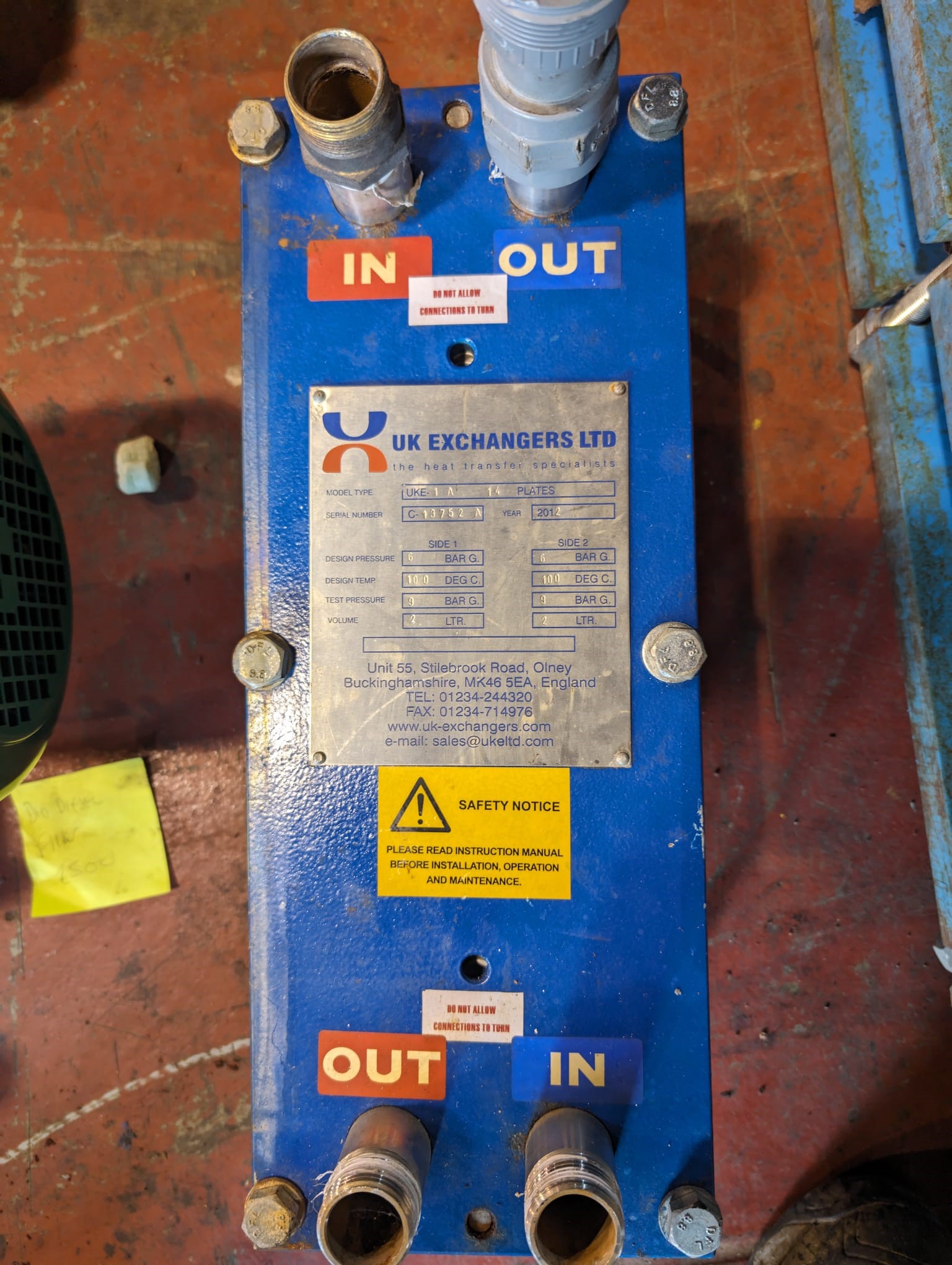 UK Exchangers plate heat exchanger type UKE-1A, 14 plates